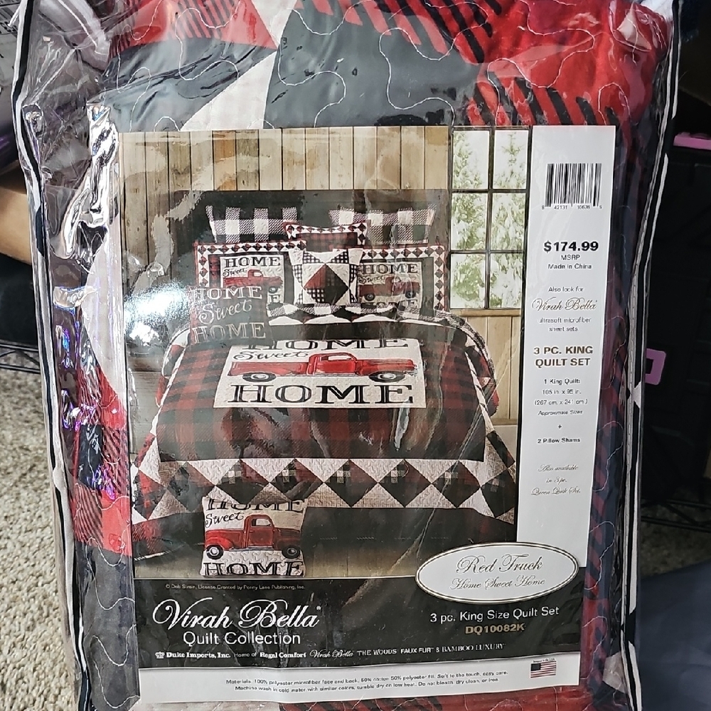 Modern Red and Black Geometric Quilt Bedding